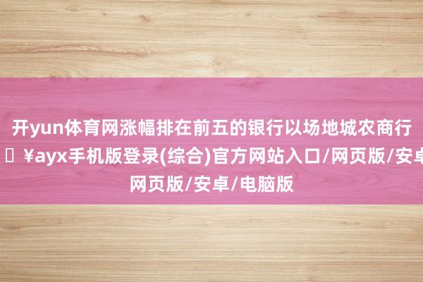 开yun体育网涨幅排在前五的银行以场地城农商行径主-🔥ayx手机版登录(综合)官方网站入口/网页版/安卓/电脑版